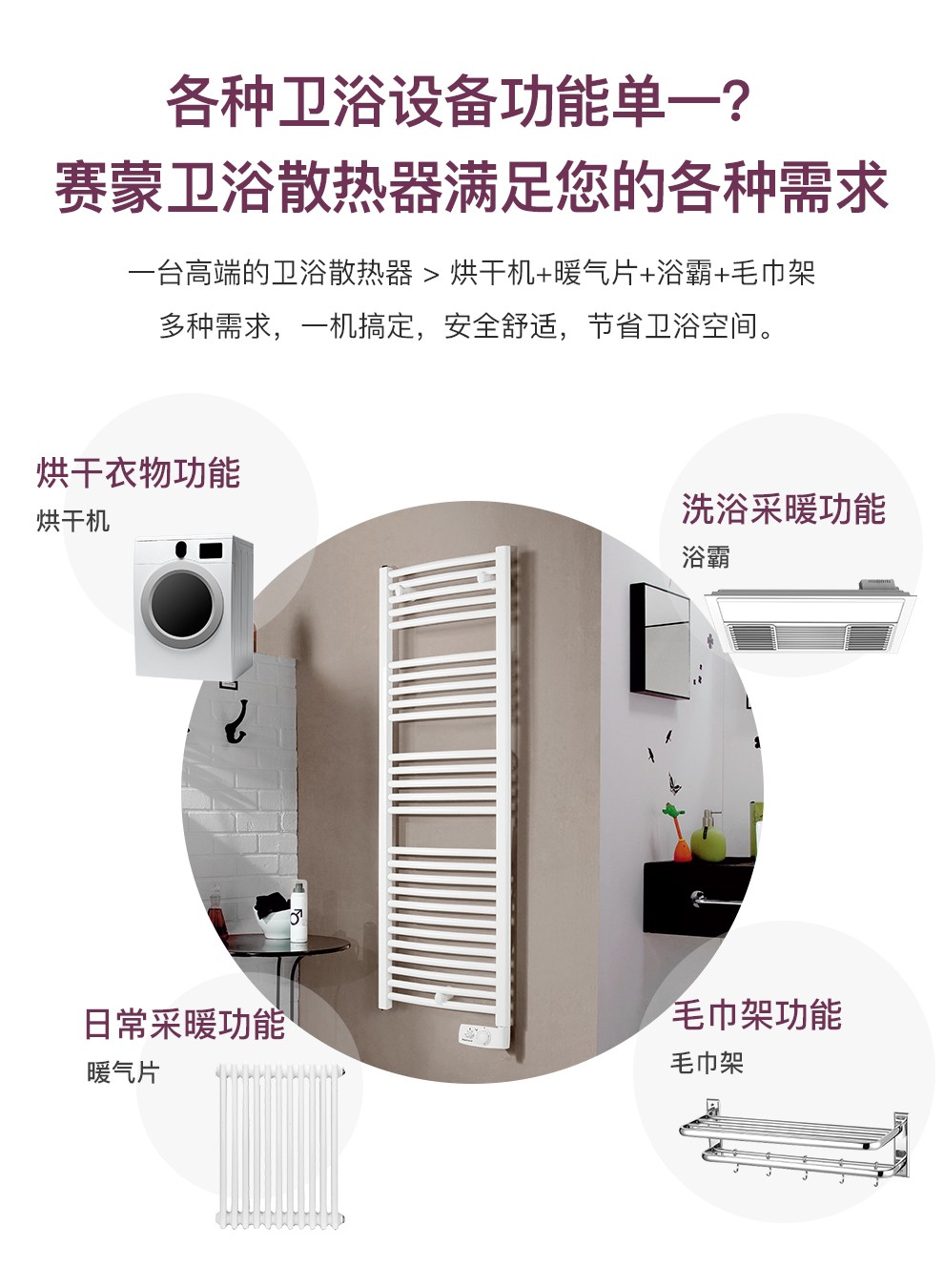 赛蒙(thermor)原装进口卫浴散热器浴室取暖器家用卫生