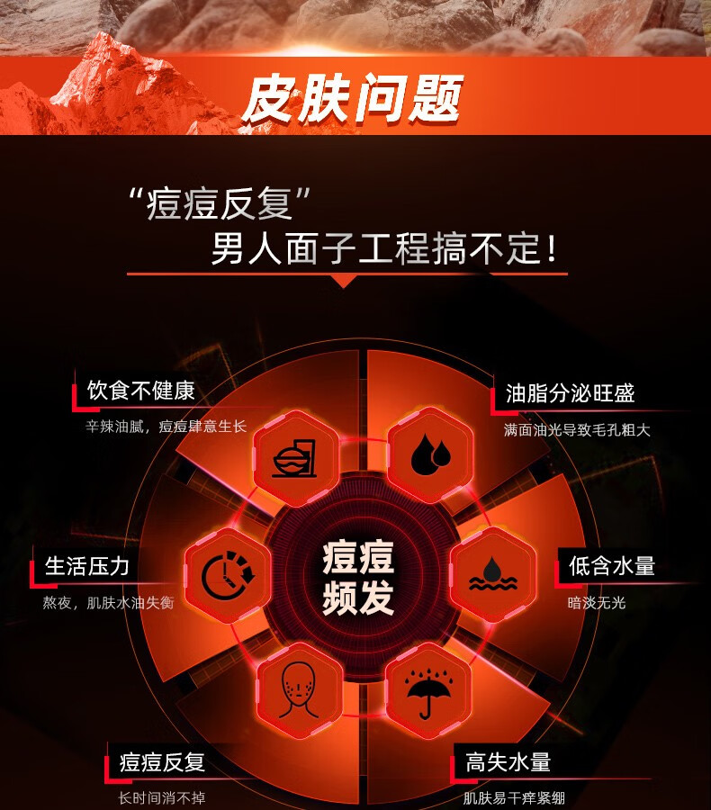 自然堂男士洗面奶 喜马拉雅洁面膏 洗面奶护肤品（控油去黑头深层清洁） 红泥+竹炭洁面 200g