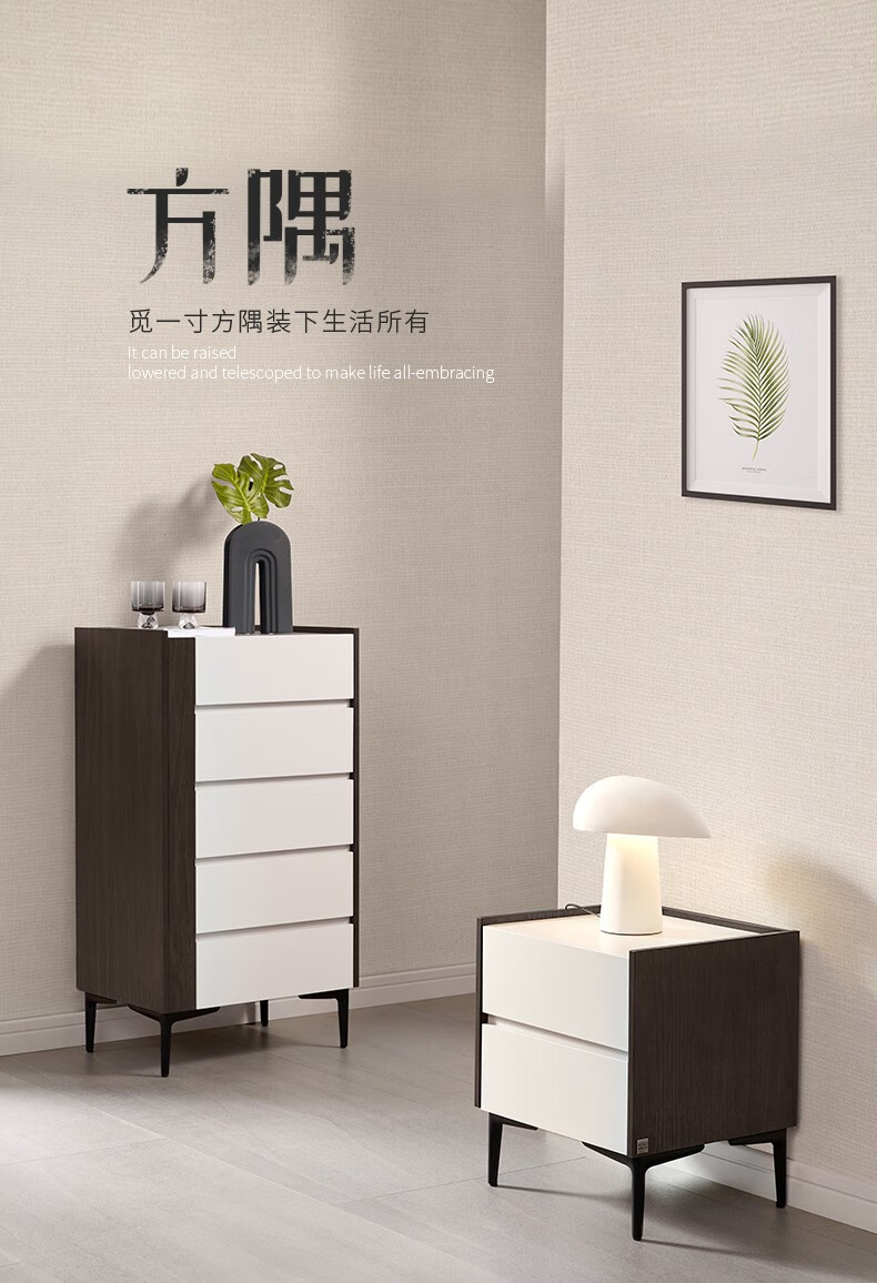 顾家家居 床头柜 卧室意式储物柜家具PT7808G 【PT7808G 哑光灰】床头柜【15天发货】