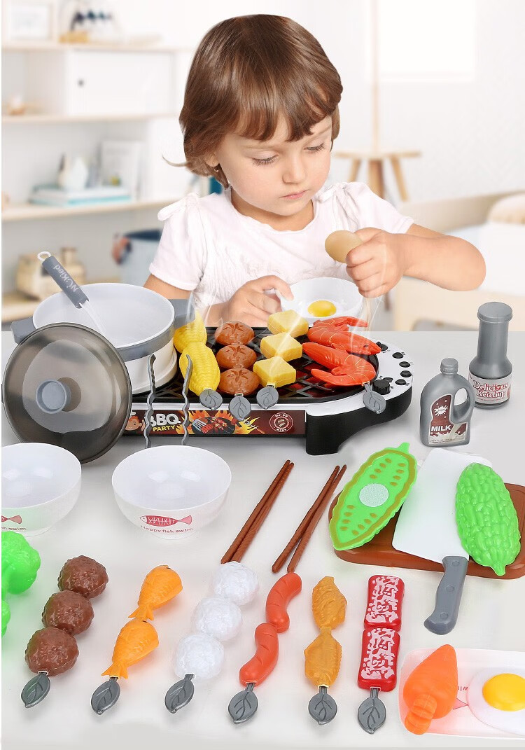 纽奇（Nukied）儿童过家家玩具厨房做饭洗碗机玩具男孩女孩模拟扮演水果蔬菜切切乐 蔬菜水果切切乐【手提收纳篮】