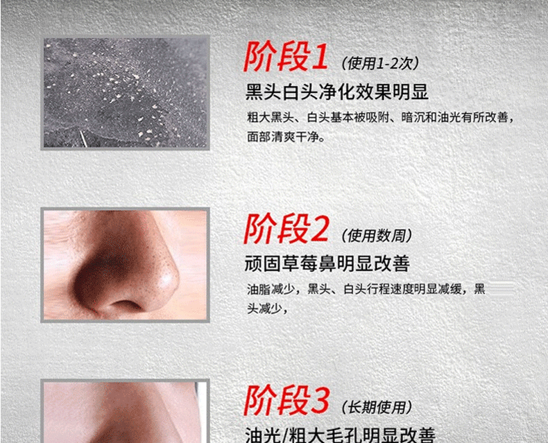 诗妃 男士黑头鼻贴吸鼻子黑头撕拉式黑鼻头贴鼻膜清洁毛孔男生草莓鼻 黑头鼻贴21片