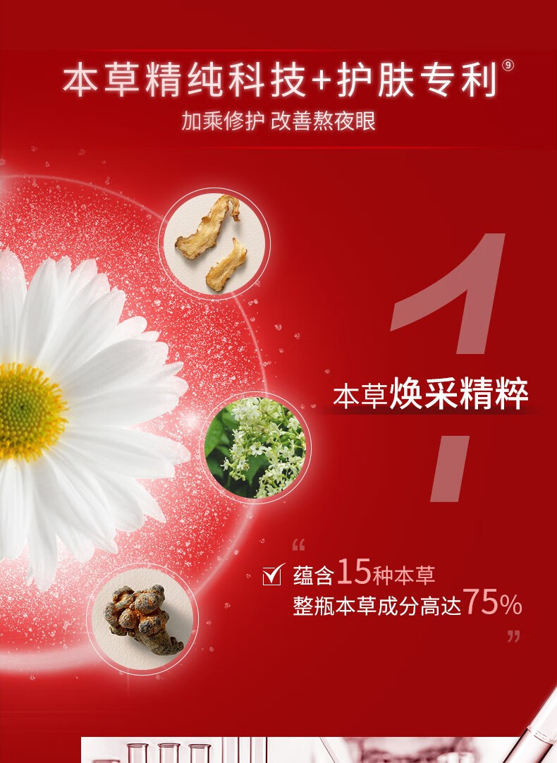 相宜本草（INOHERB）红景天弹润眼霜保湿滋润夜间焕活补水滋润改善细纹淡化去提拉紧致 眼霜15g