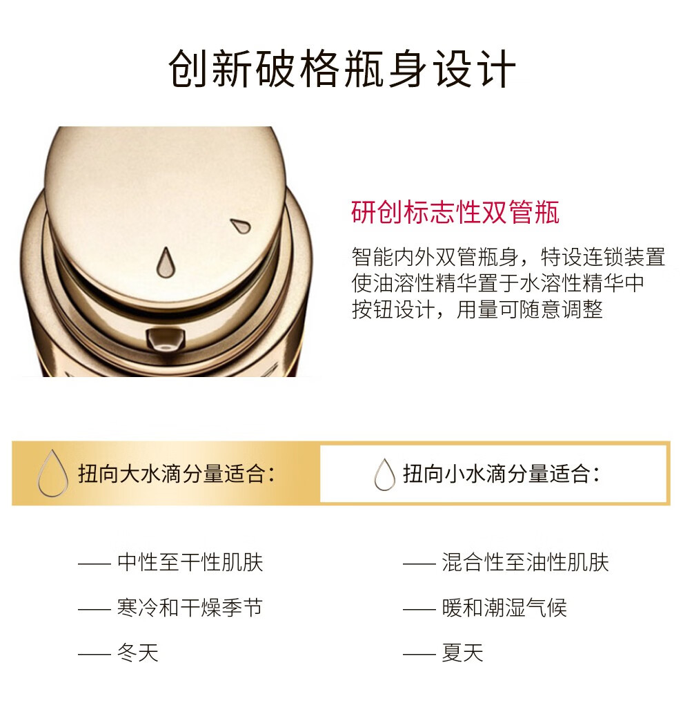 娇韵诗（CLARINS）双萃赋活修护面部精华细腻毛孔淡纹紧致补水黄金精华液 跨年礼物 黄金双萃精华50ml