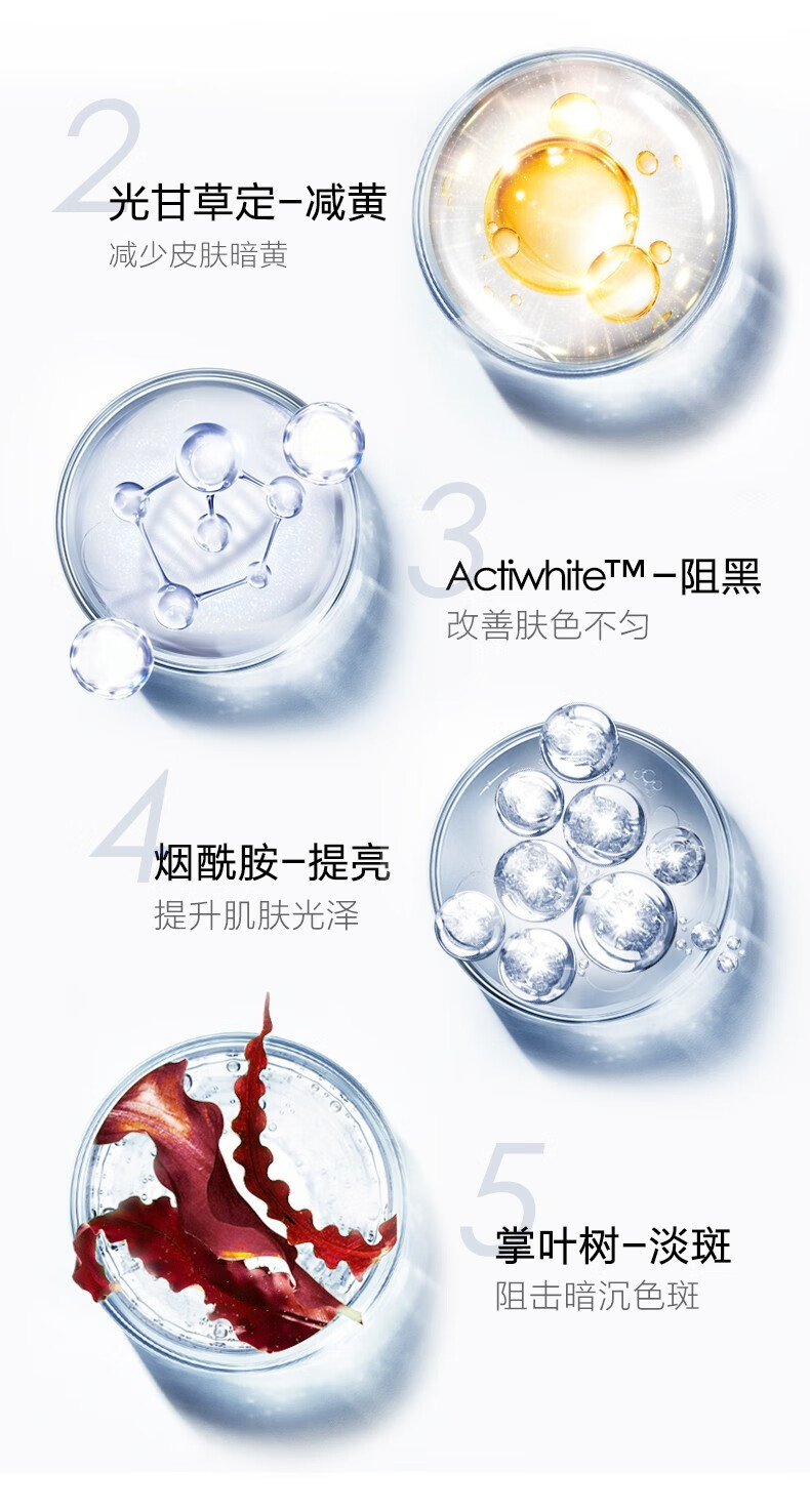 欧诗漫（OSM）小白灯净透润白美白精华液烟酰胺补水淡斑提拉肤色改善黯沉护肤品 小白灯35ml