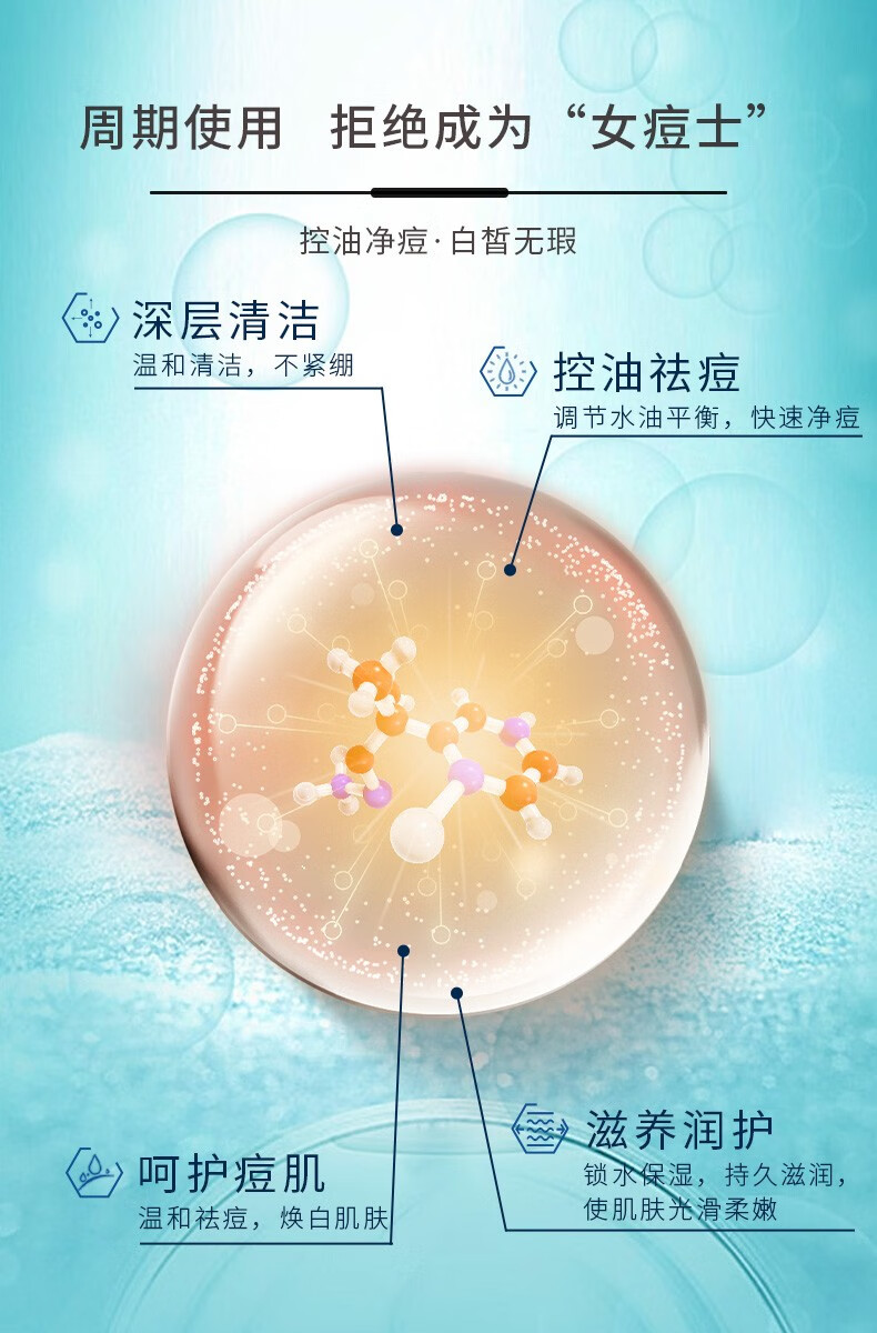 仁和 植物复合净颜洁面乳深层控油深层清洁毛孔男女通用 控油清洁洁面乳1瓶