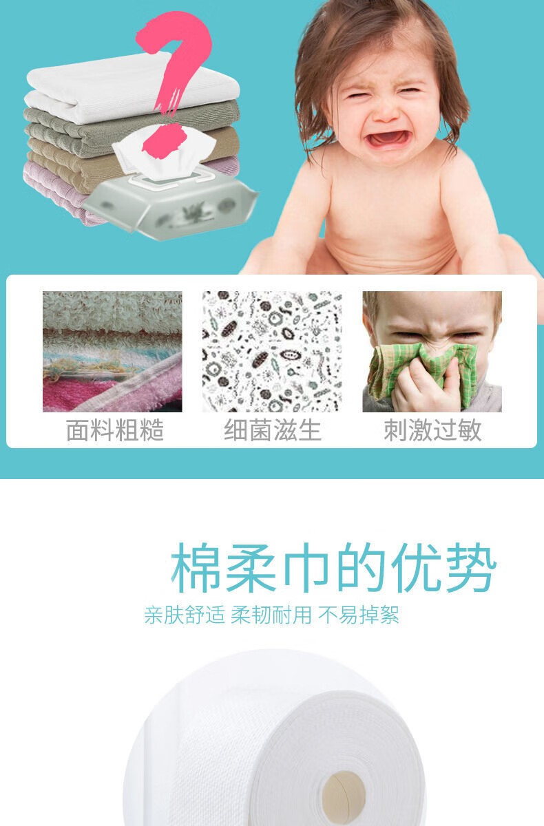 韩奏（HANZOU） 韩奏 一次性加厚洗脸巾纯棉洗面擦脸洁面巾美容专用卸妆棉化妆棉 网纹一卷