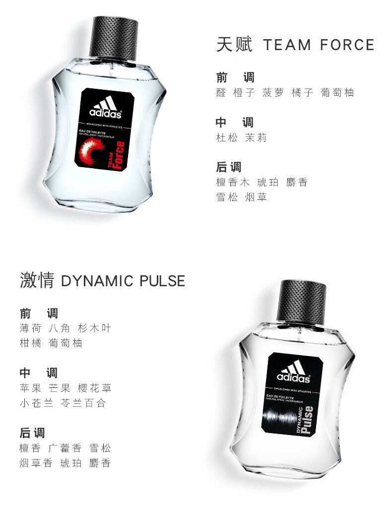 阿迪达斯 （adidas） 男士运动淡香水古龙水 冰点 100ML