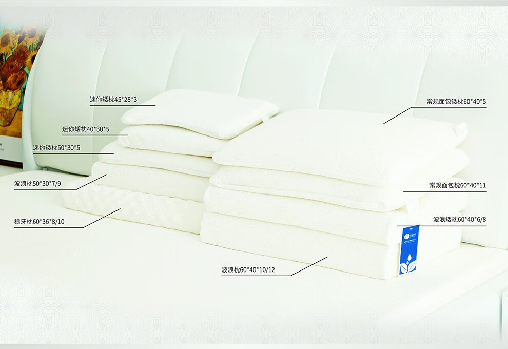 清幽雅竹 乳胶枕头枕芯 泰国进口原液天然乳胶枕 舒睡枕 成人波浪枕50*30*7/9+内套（简装）