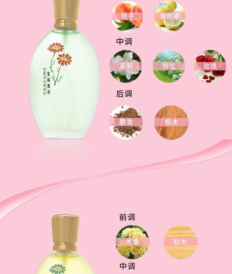 靓姿（Liangzi） 经典老牌月桂香水淡香自然花香老国货香水女清新魅力邂逅思念香 (茉莉香50ml)