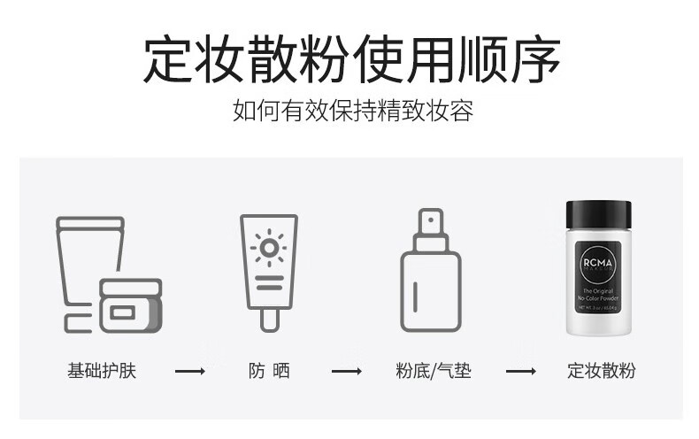 RCMA散粉黑胡椒粉散粉定妆粉持久控油防汗自然持妆不脱妆 85g 无色透明散粉（普通肤色使用）