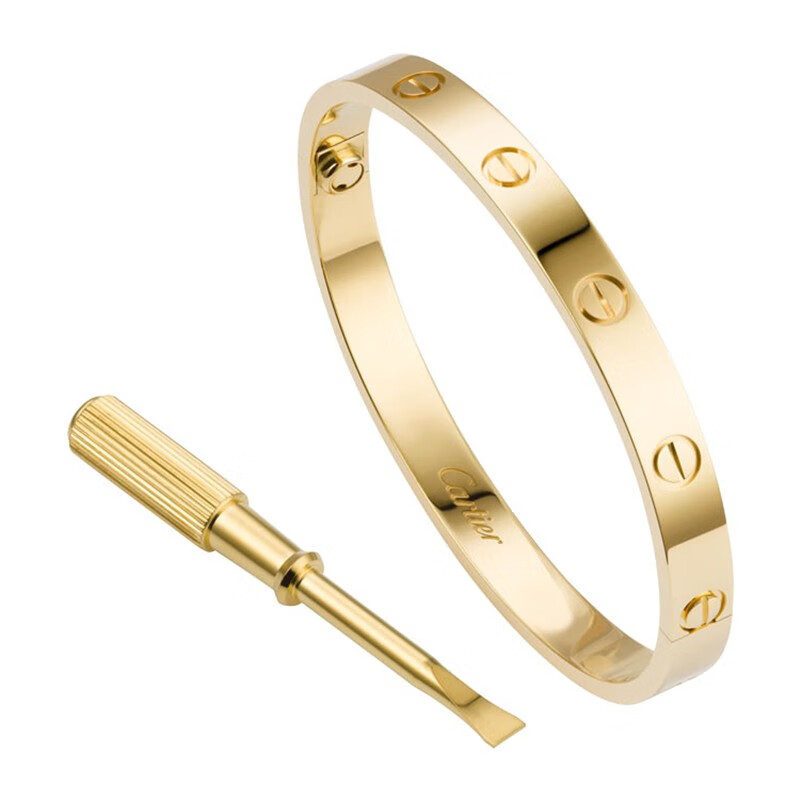 cartier手镯750正品,cartier手镯750 【二手99新】cartier/卡地亚 无钻love手镯 18k金 b6035517 16