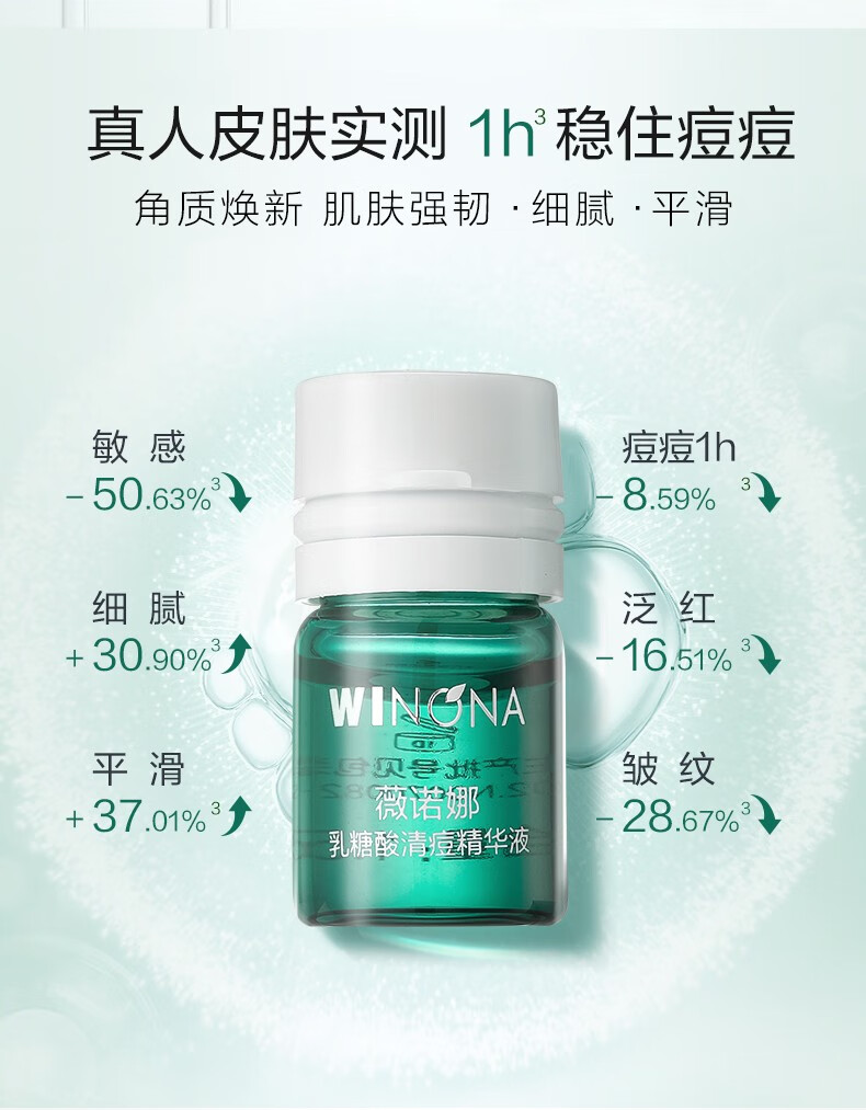 薇诺娜（WINONA）薇诺娜精华液 紧致淡纹提拉 改善泛红均匀肤色 护肤品送女友礼物 30ml乳糖酸清痘精华液