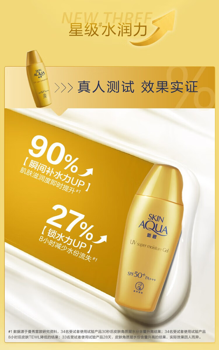 曼秀雷敦（Mentholatum）双重美白保湿防晒露80g小金帽轻透水感金装版男士专用防晒霜 小金帽80g
