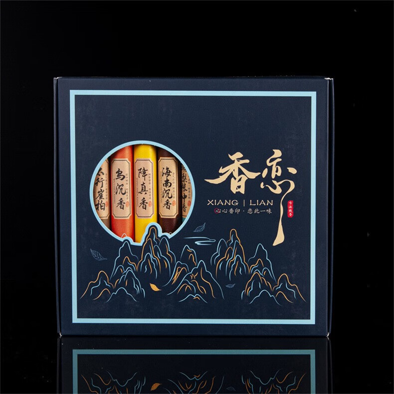 帝达芙美妆工具沉香崖柏老山檀香香恋盒装艾草线香20g线香约40支美妆 香遇七彩盒装【7支】+底座