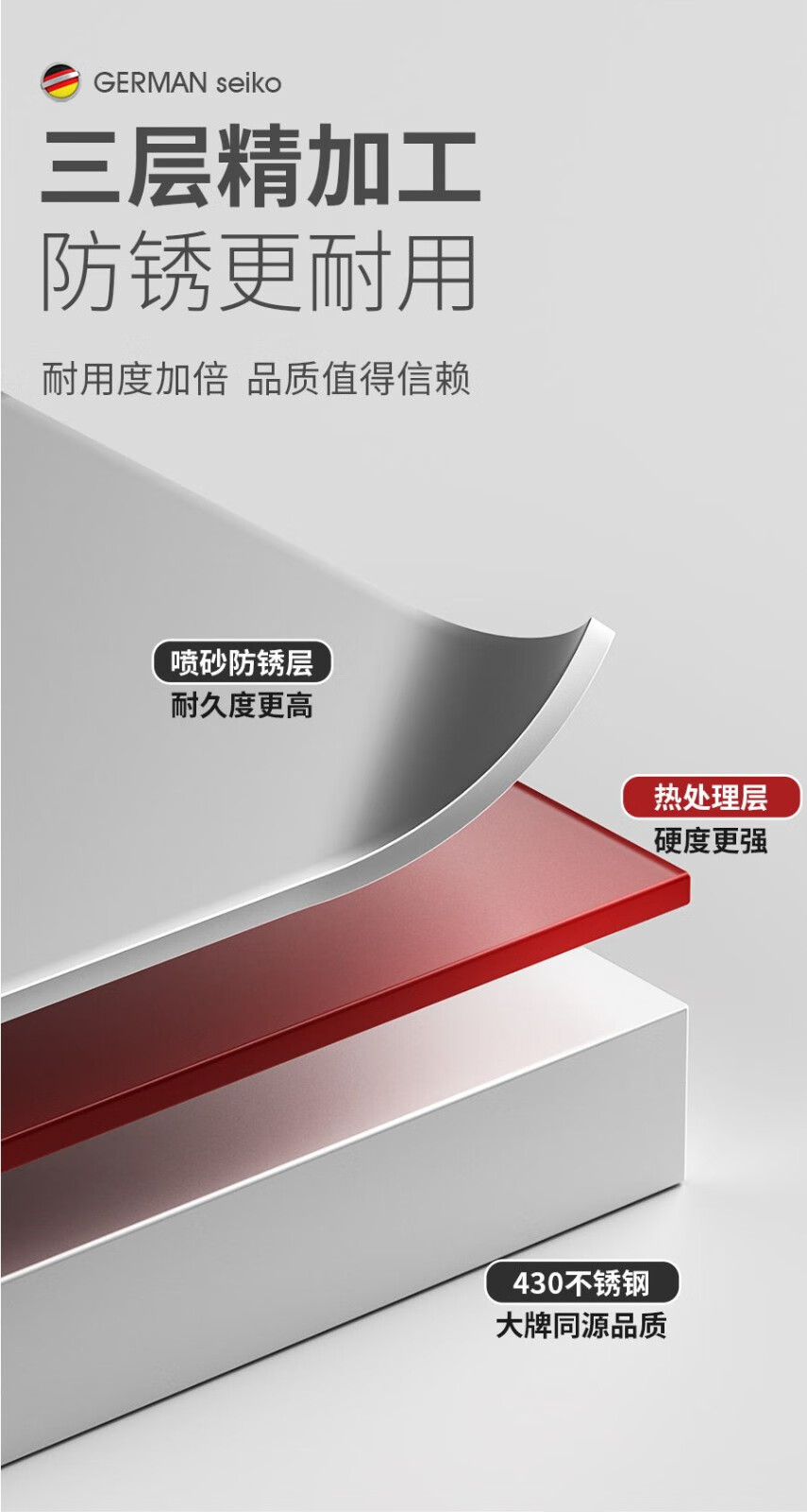 美道 镊子拔毛高精密高品质无缝级眉夹拔胡子夹不锈钢斜口贴假睫毛 迷雾灰无缝级斜口夹（铁盒装）