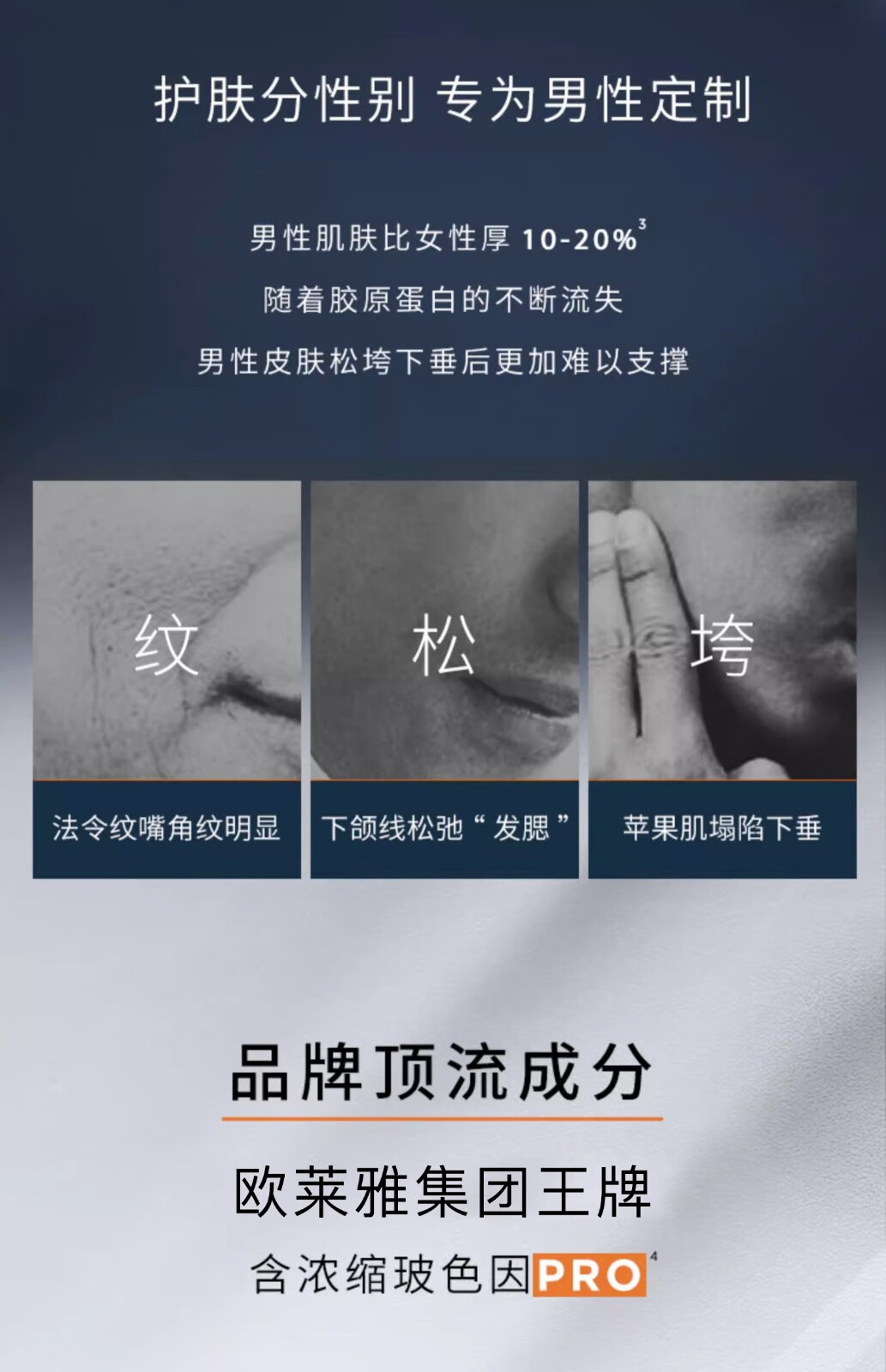 欧莱雅男士套装面霜精华眼霜护肤品抗皱青春肌源紧致亮肤控油保湿 紧致精华乳15ml*4