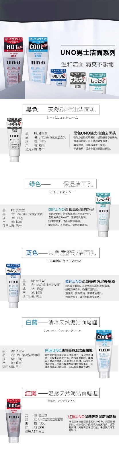 资生堂( Shiseido ) 日本原装 UNO男士护肤 干燥肌适用滋润型乳液160ml