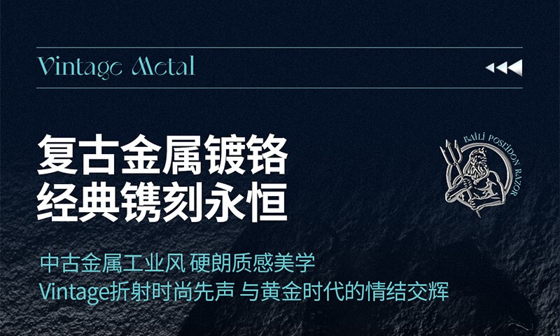百利 波塞冬安全老式手动剃须刀刮胡刀手动双面安全胡须刀 20刀片+1刀架