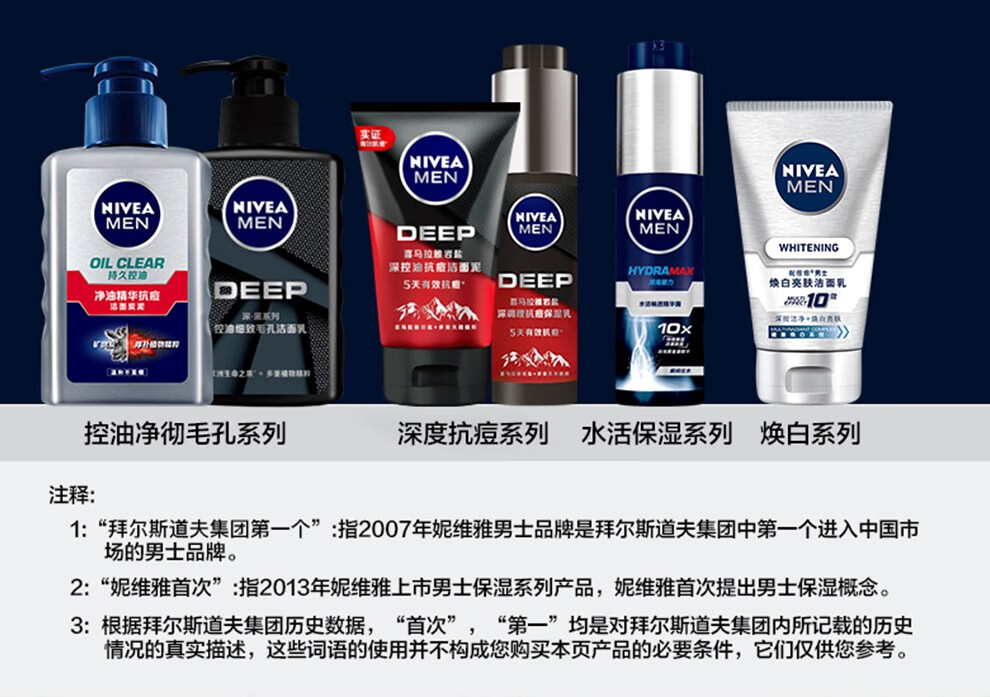 妮维雅（NIVEA） 妮维雅(NIVEA)男士化护肤品 补水保湿滋润面膜 得15片水活玻尿酸精华面膜