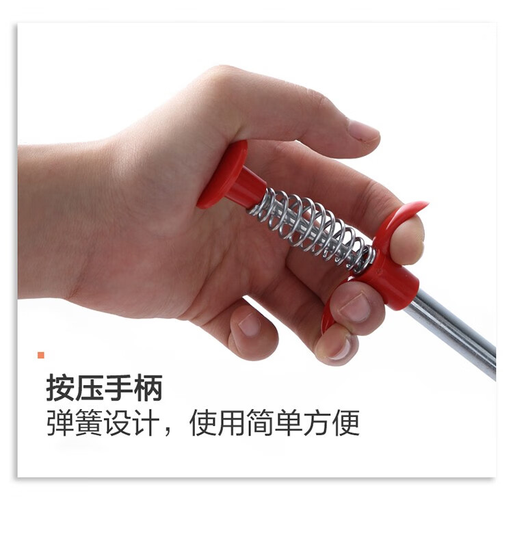 泰旭嘉通下水道疏通器管道疏通神器四爪厨房通水管马桶厕所疏通工具水管毛发异物夹取器头发钩抓取物器捡拾器 加长1.6米