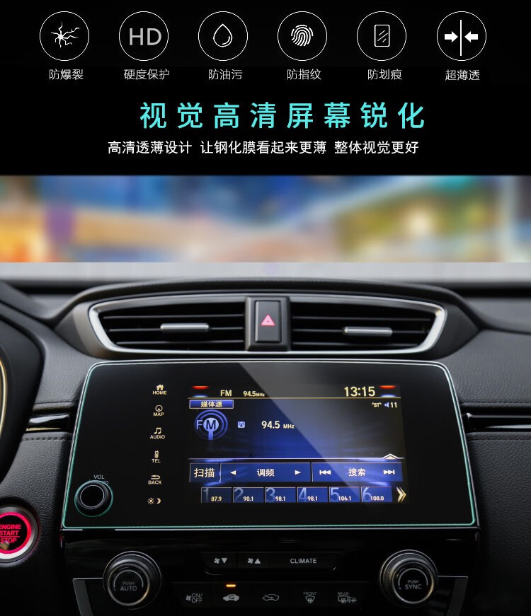 2021款crv仪表盘图解,crv黄感叹号故障灯图 特惠2021款东风本田crv导航钢化膜19款crv中控屏幕保护贴膜改装内饰