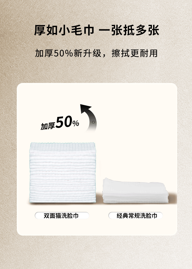 双面猫臻选棉柔婴儿棉柔巾洗脸巾一次性抽纸擦脸干湿两用 cs 【臻选珍珠纹】3包装