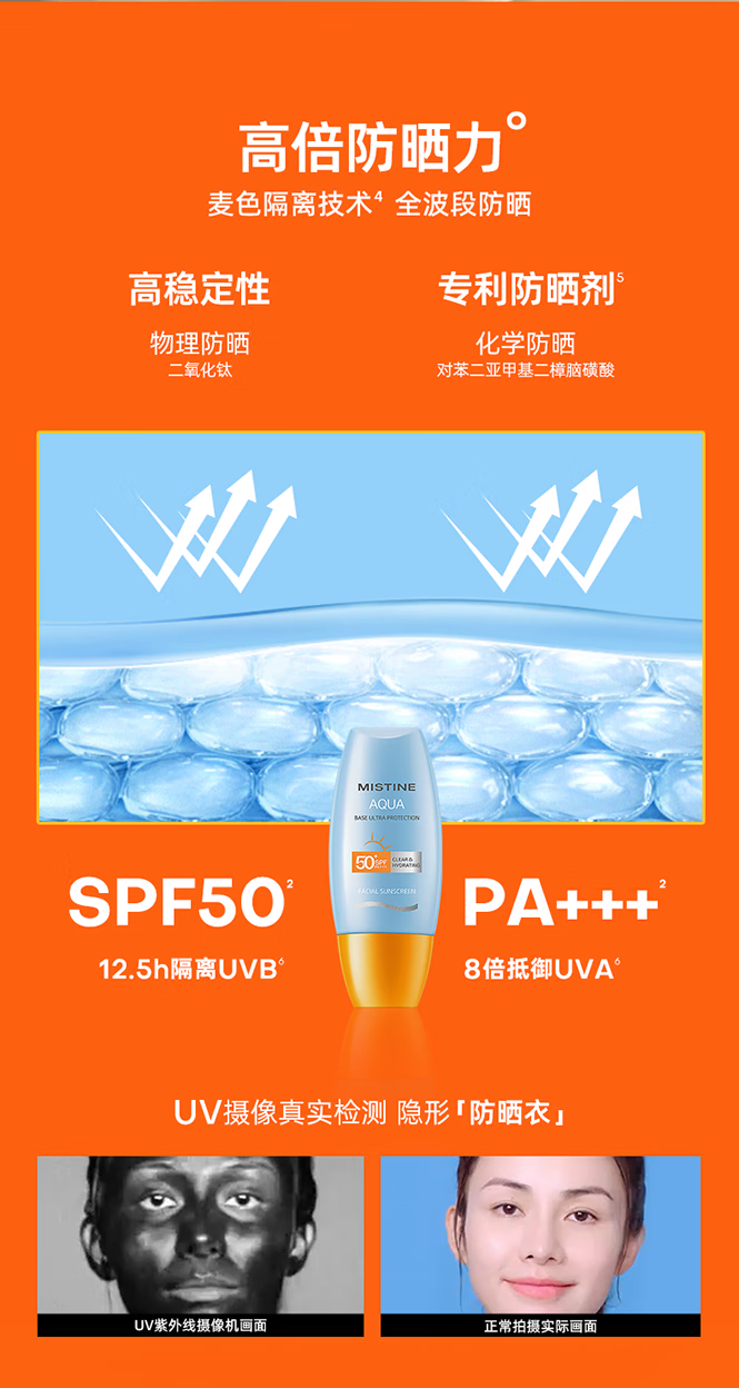 Mistine（蜜丝婷）22版小黄帽面部防晒 小黄帽 40ml*2