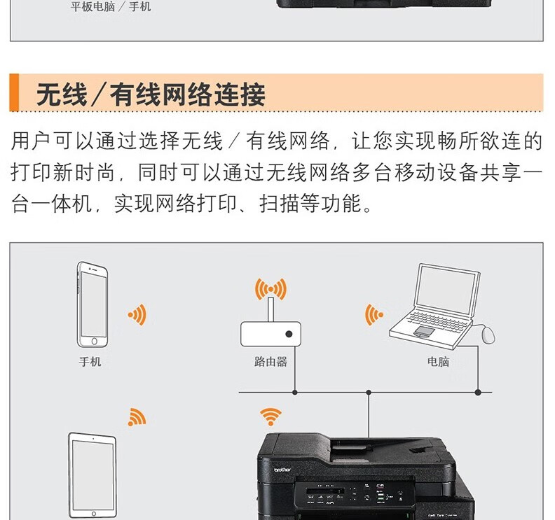 兄弟（brother） 连供打印机DCP-T220/T226墨仓式一体机复印扫描家用 学生作业打印机 奉旨发财（打印复印扫描电脑连接）