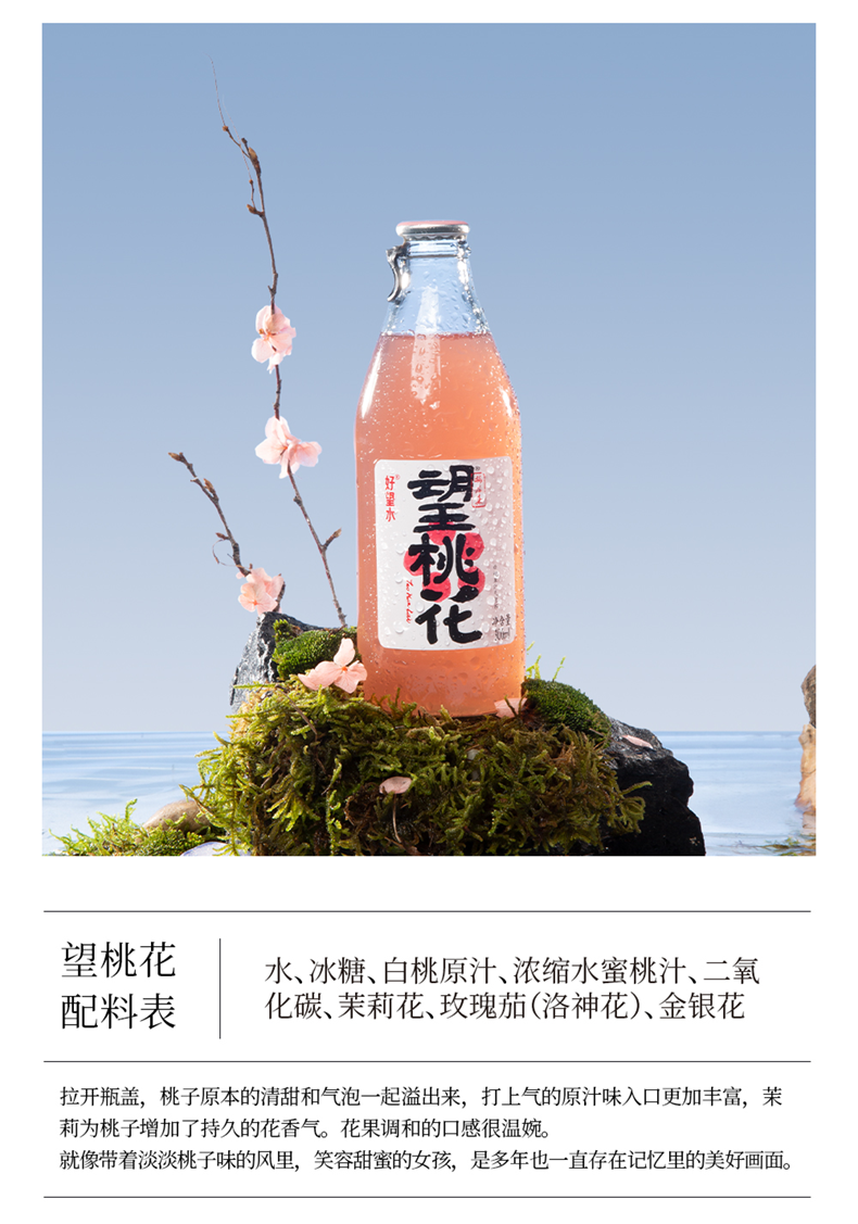 好望水中式气泡果汁饮料望山楂望桃花望杏福望梅好健康饮品整箱梅花乡
