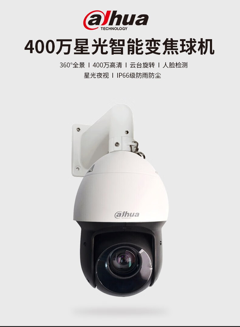 dahua大华摄像头 400万球机dc12v星光夜视室外监控dh-sd4423-d-i