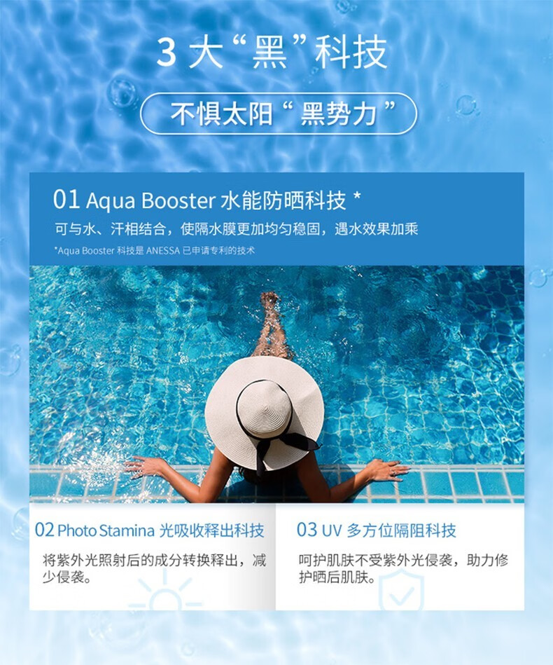 安热沙（Anessa） 日本安热沙安耐晒防晒霜喷雾小金瓶管不油腻男女士学生防水防汗 新款小金管90g