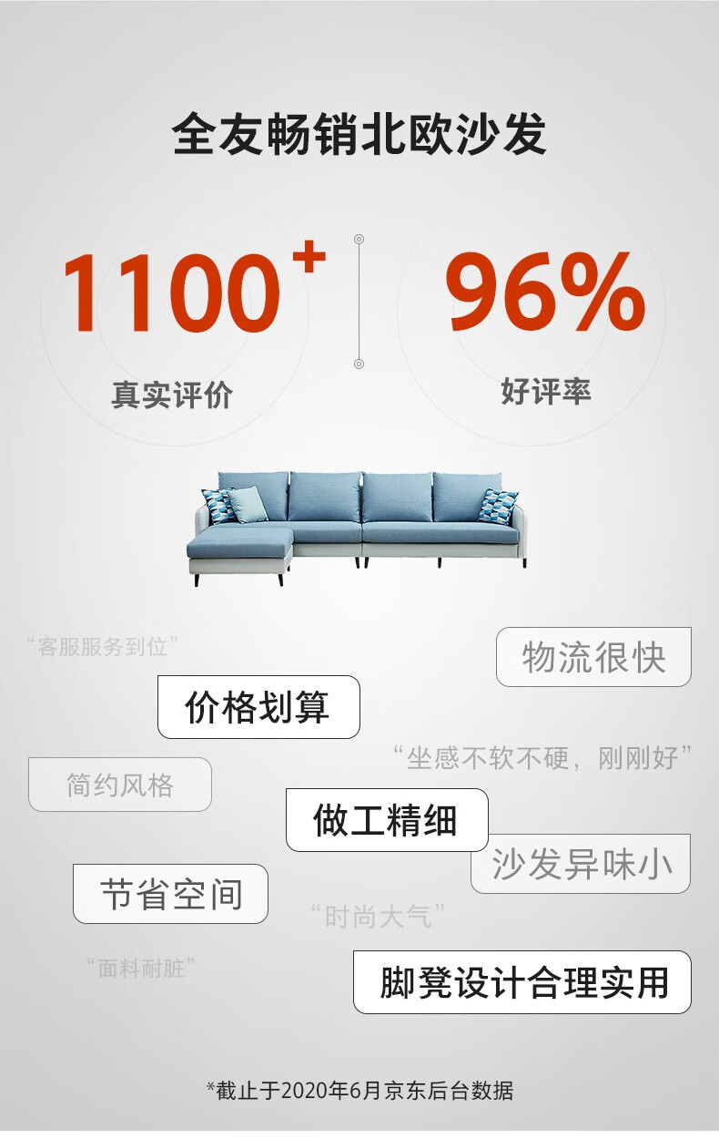 全友家居 沙发 简约欧皮布艺沙发 中户型客厅L型家具 棉麻布艺沙发带贵妃榻102327 102327B布皮沙发(左3+右3+脚凳)