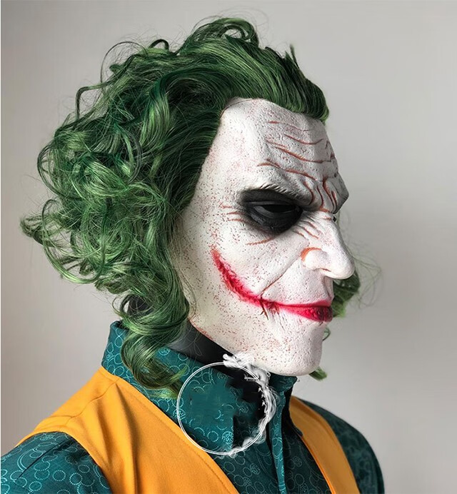 joker小丑面具微笑恐怖男全脸cos套头面具万圣节抖音网红小丑回魂头套