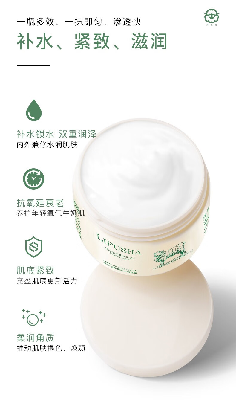 黎芙莎绵羊油身体乳女面霜润肤乳露滋润补水保湿 绵羊油2瓶