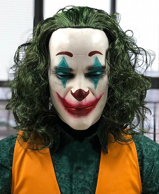 joker小丑面具微笑恐怖男全脸cos套头面具万圣节抖音网红小丑回魂头套