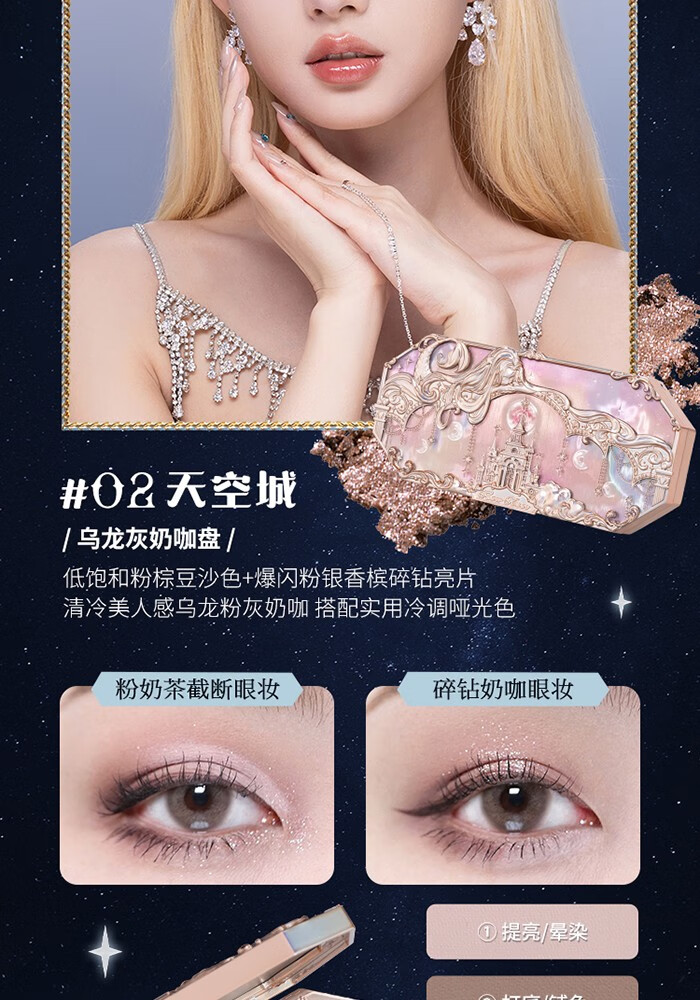 花知晓月光人鱼眼影盘五色宝石眼影盘粉质细腻不飞粉易上色 【新手推荐】01星之沙
