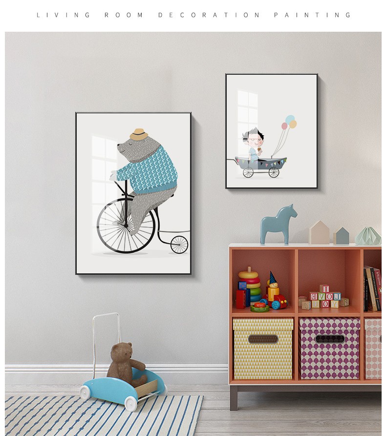 轩逸 创意简约儿童房装饰挂画抽象挂饰墙上装饰画房间