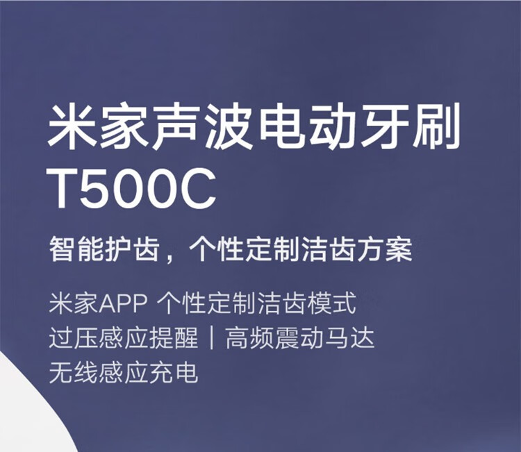 小米（MI）米家声波电动牙刷T500C成人情侣家用洁牙震动充电式自动牙刷 米家声波电动牙刷T500C