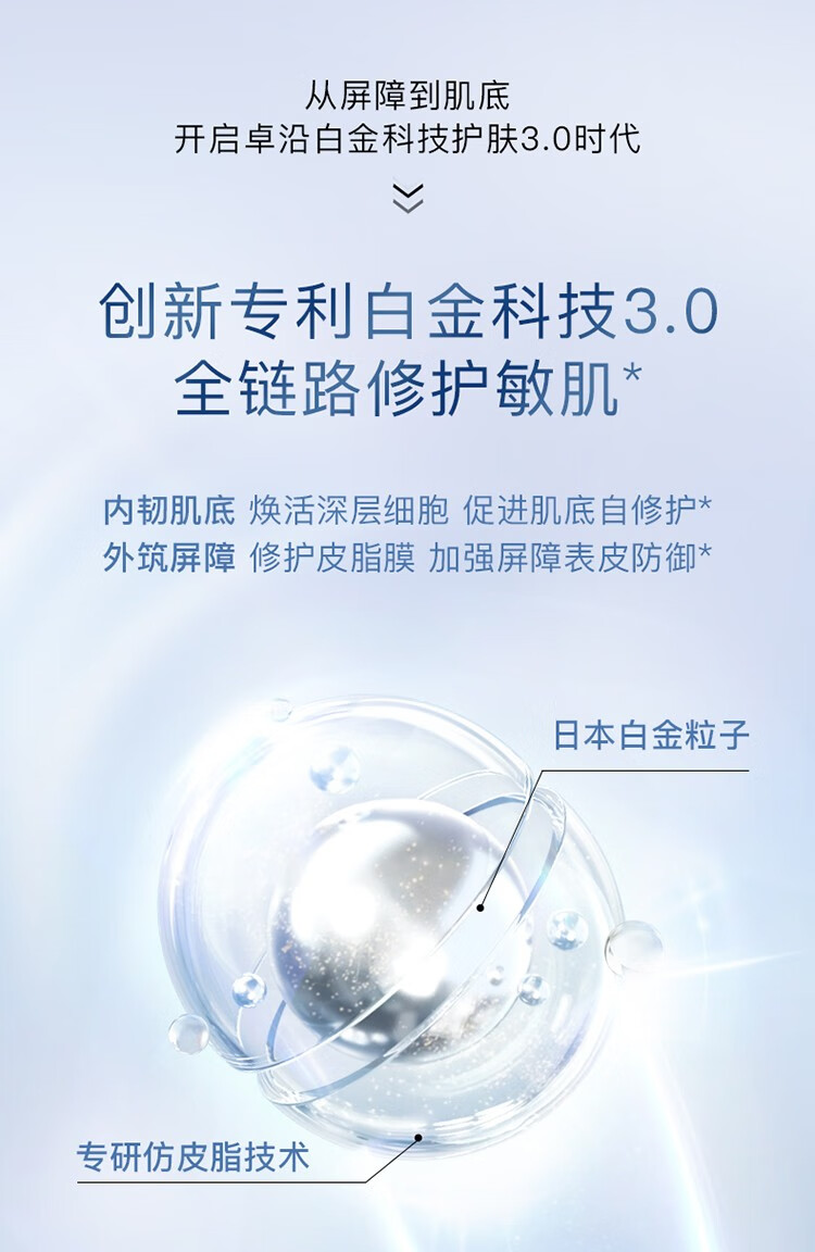 卓沿（SKIN ADVANCED）【老爸抽检】屈臣氏SA.卓沿白金舒润保湿修护啫喱 150ml*2