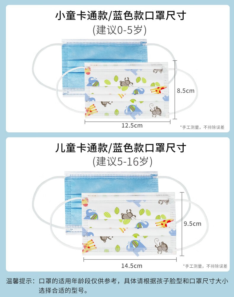 口罩儿童一次性罩口男童女童小学生口罩婴幼儿宝宝防护罩512岁大象40
