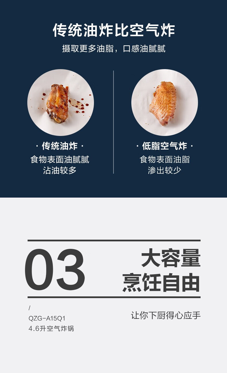 小熊 全自动多功能空气炸锅 4.6L 图10
