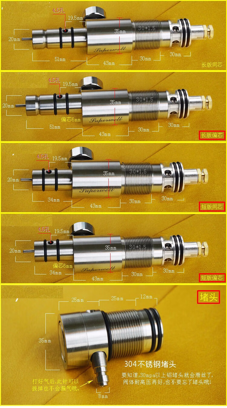 超美b50恒压阀3j款改恒压阀不锈钢恒压阀恒压阀高压阀30mpa 35短版