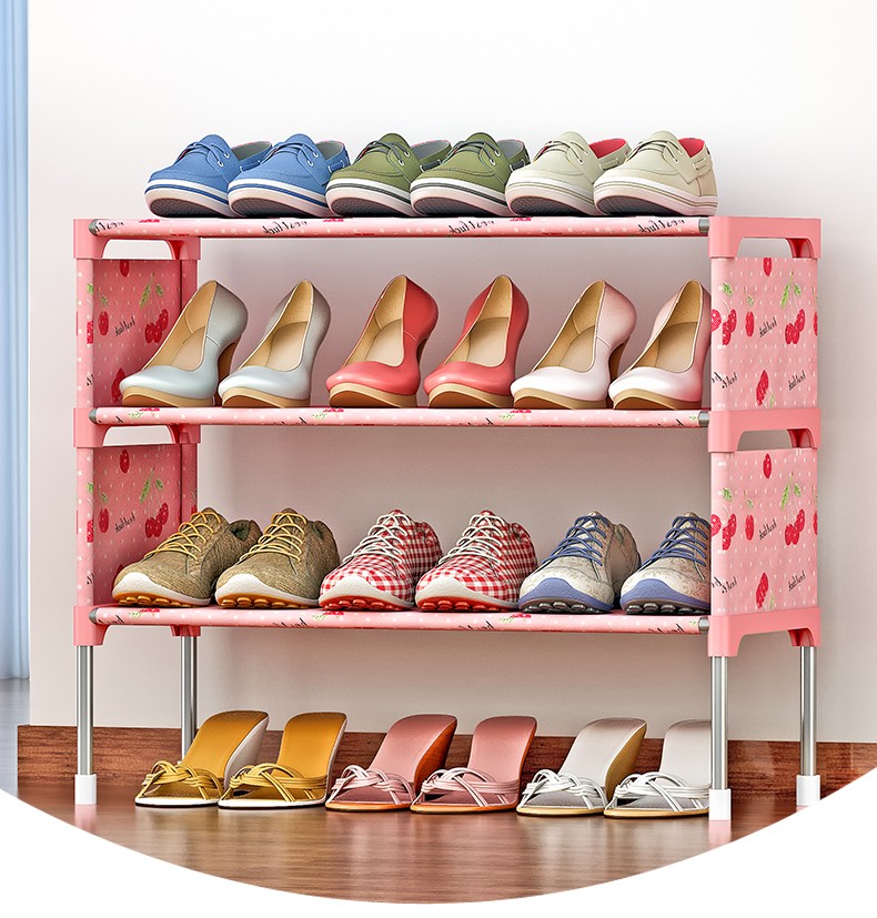 索尔诺鞋架简易家用收纳置物鞋架宿舍门口组合客厅小拖鞋架K124 幸运樱桃