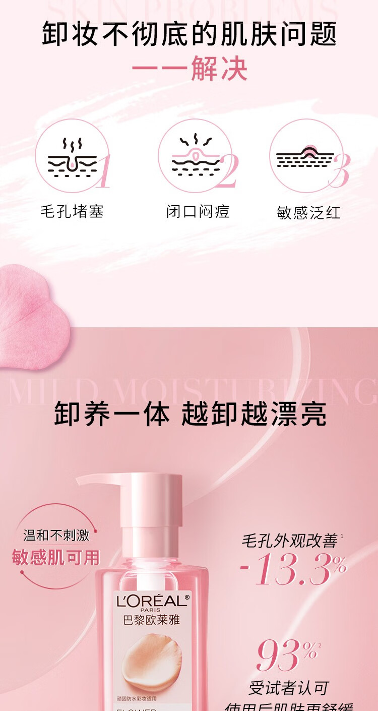 欧莱雅（LOREAL）屈臣氏欧莱雅花萃净透卸妆油250毫升 *1