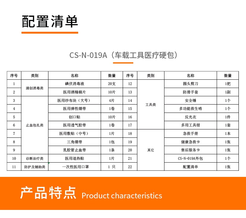 科洛 CS-N-019A车用工具医疗硬包