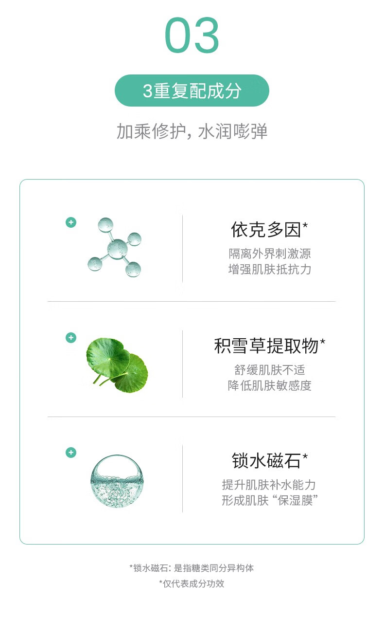 美芙诺白薇多肽舒缓面膜多效保湿修护褪红晒后修复提亮急救贴学生 1片5盒