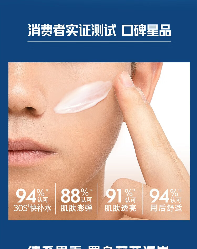 妮维雅（NIVEA）男士护肤品乳液面霜擦脸控油补水保湿乳化妆品礼物送男朋友 水活深层润肤霜50g