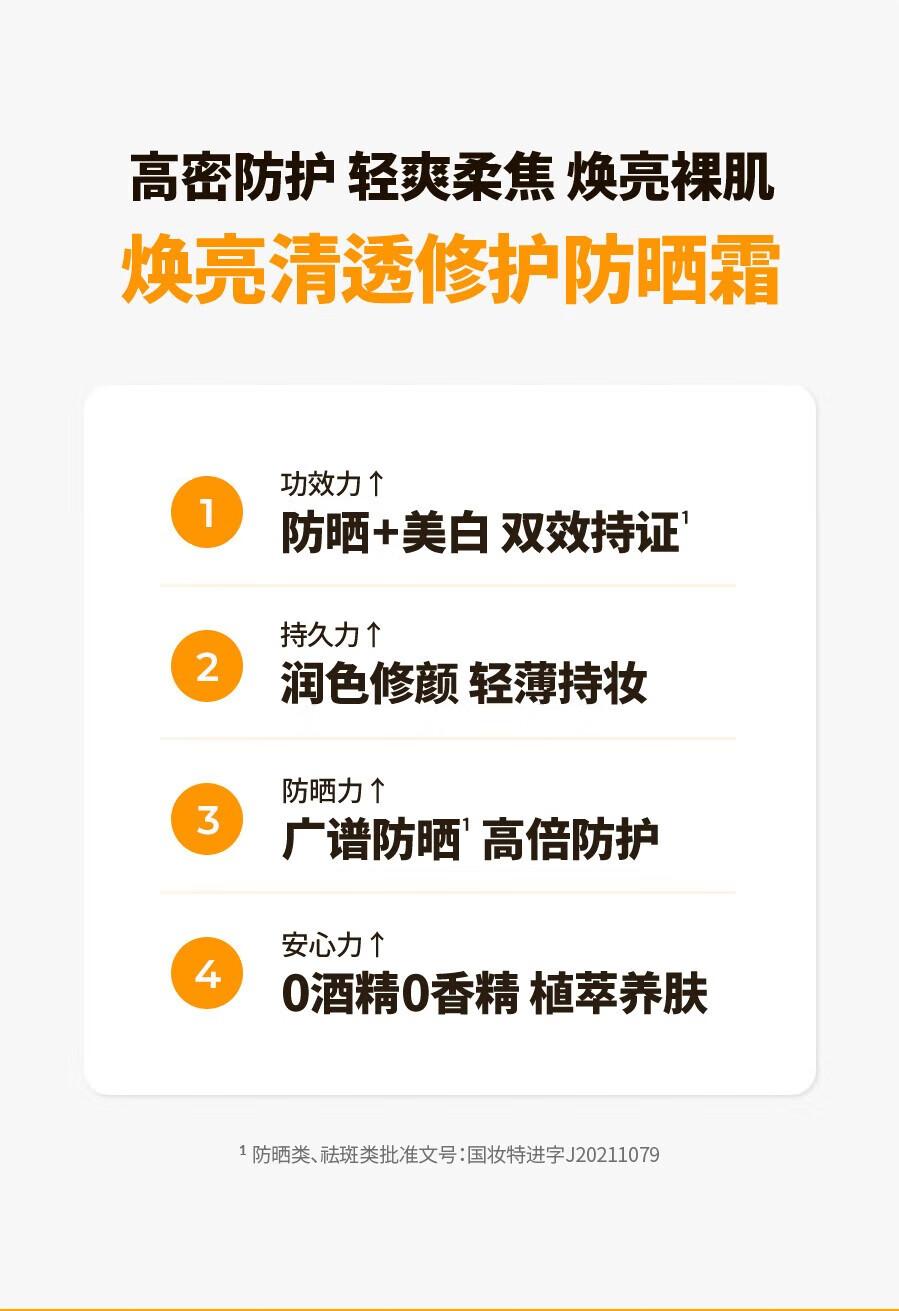 Dr.Gdrg蒂迩肌防晒霜美白隔离SPF50ml 物化结合隔离提亮修饰肌肤 焕亮防晒橙色50ml