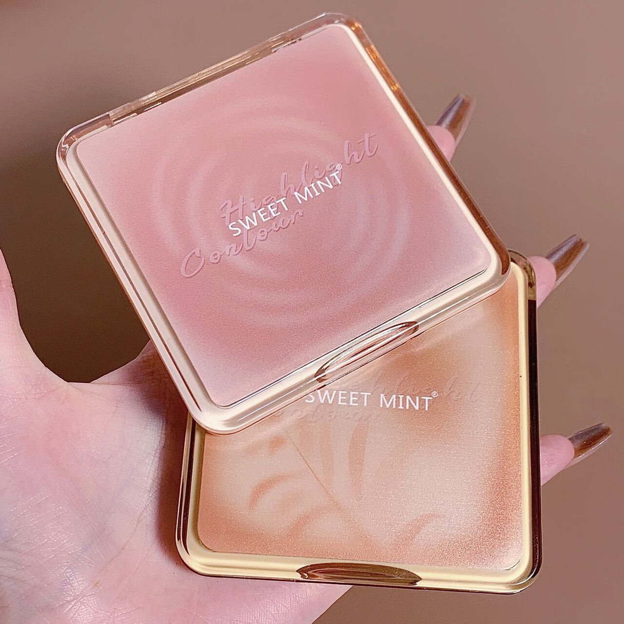Sweet mint【2盘￥39~】高光修容—体盘综合盘哑光提亮阴影鼻影修容自然立体 02#树影盘【暖皮用】