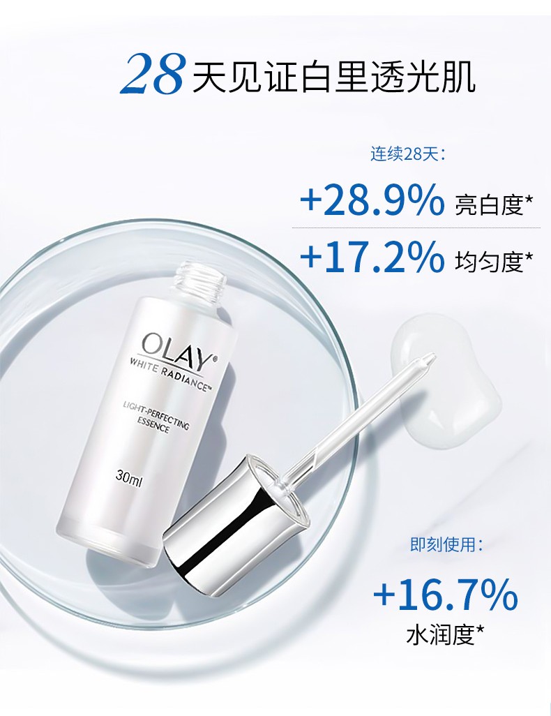 玉兰油（OLAY）光感小白瓶30ml 烟酰胺精华液女士面部护肤品搭配空气霜水凝乳 小白瓶30ml【明星推荐】